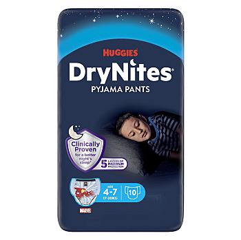 DRY NITES Natahovacie nohavičky pre chlapcov 4–7 rokov 10 kusov (Inkontinenčné nohavičky naťahovacie)