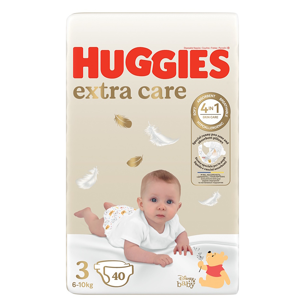 HUGGIES Extra care 3 detské plienky 6-10 kg 40 kusov