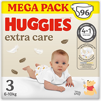 HUGGIES Extra care 3 plienky box 6-10 kg 96 kusov (Plienky 3 (4 - 10 kg))