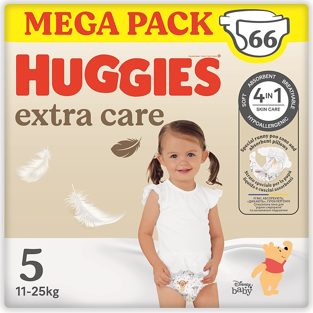 HUGGIES Extra Care 5 plienky box 11-25 kg 66 kusov