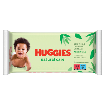 HUGGIES Natural Care Single detské vlhčené obrúsky 56 kusov (Obrúsky) - Hypoalergénny