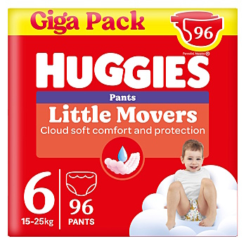 HUGGIES Little movers pánt 6 plienkové nohavičky box 15-25 kg 96 kusov (Plienky 5 (11 - 25 kg))