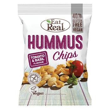 EAT REAL Hummus Chips paradajka a bazalka 135 g BEZ lepku