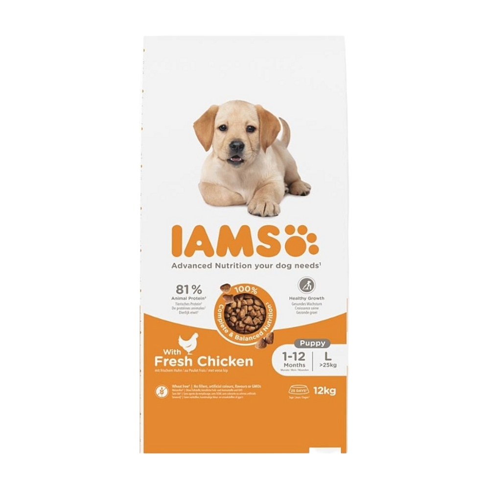 E-shop IAMS Dog Puppy Large Chicken granule pre psov 1 kus, Hmotnosť balenia (g): 12 kg