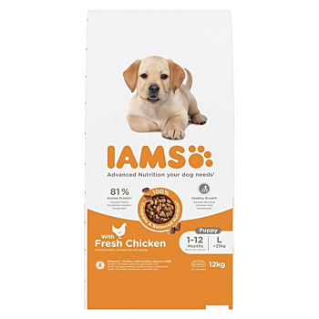 IAMS Dog Puppy Large Chicken granule pre psov 1 kus, Hmotnosť balenia (g): 12 kg (Granule pre psov)