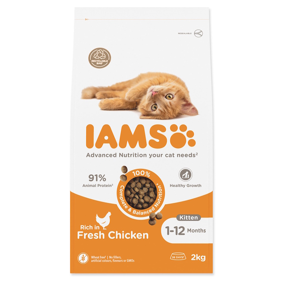 E-shop IAMS for Vitality Kitten Chicken granule pre mačiatka 1 kus, Hmotnosť balenia (g): 10 kg