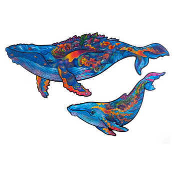 UNIDRAGON Drevené puzzle milky whales veľkosť KS (Vkladačky, spojovačky a puzzle) - Skladacia