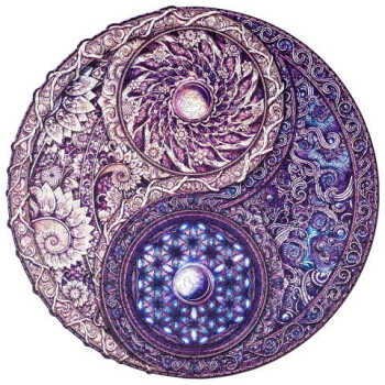 UNIDRAGON Drevené puzzle mandala overarching opposites veľkosť KS (Vkladačky, spojovačky a puzzle) - Skladacia