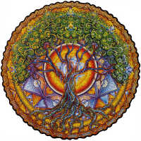 UNIDRAGON Drevené puzzle mandala tree of life veľkosť M