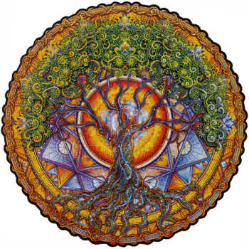 UNIDRAGON Drevené puzzle mandala tree of life veľkosť M (Vkladačky, spojovačky a puzzle) - Skladacia