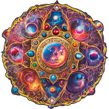 UNIDRAGON Drevené puzzle mandala space dreams veľkosť KS (Vkladačky, spojovačky a puzzle) - Skladacia