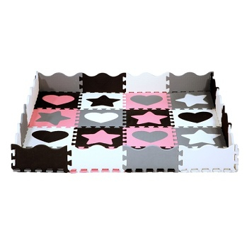 NILS Fun MD03 detská penová puzzle podložka ružová (Hrazdičky, hracie deky a kolotoče) - Penové