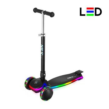 NILS Fun detská trojkolesová kolobežka s ľad deckom HLB1306 (Detské odrážadlá a kolobežky) - Svietiaci, Protišmykové