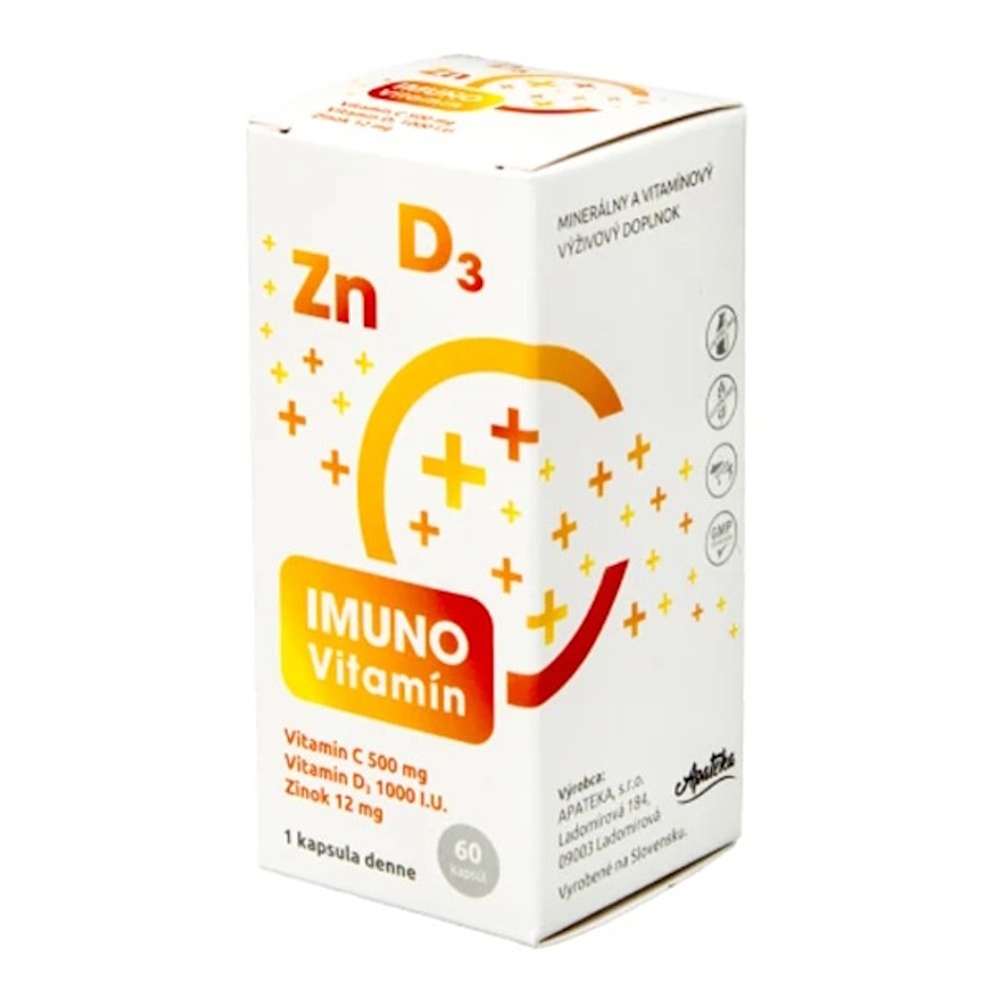 E-shop APATEKA Imuno vitamín C + D + zinok 60 kapsúl