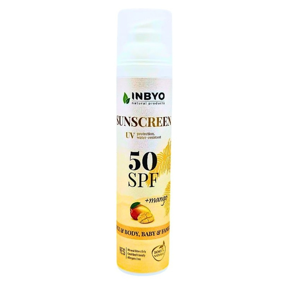 INBYO Prírodný opaľovací krém Sladké mango SPF50 100 ml