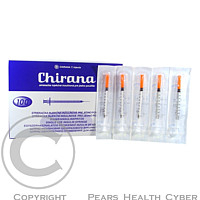 CHIRANA U100 Injekčná striekačka ins. 0,33x12-13 1 ml 100 kusov