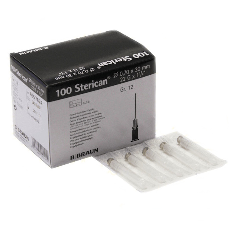 E-shop STERICAN Injekčná ihla 0.7 x 30 mm 22 G černá 100 kusov
