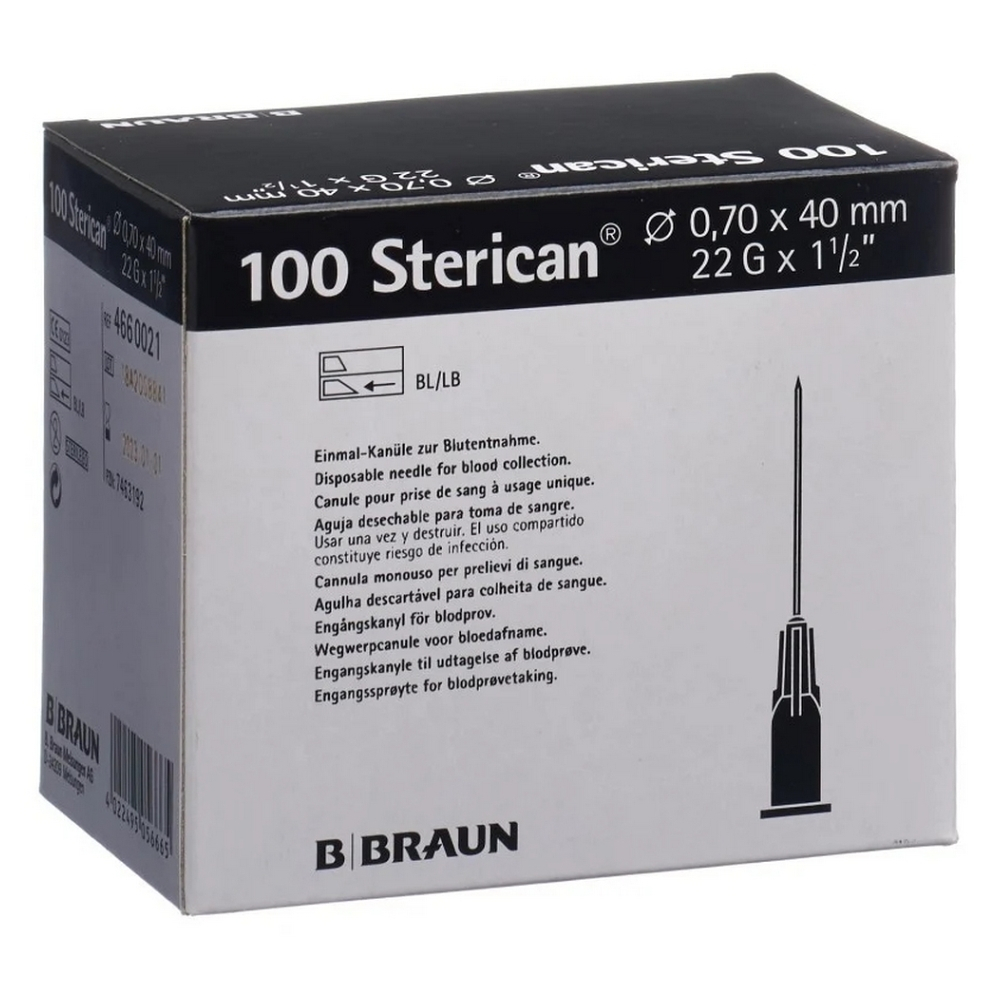 E-shop Injekčná ihla PH 0.7 x 40 22 G 1 1/2 čierna Sterican 100 kusov
