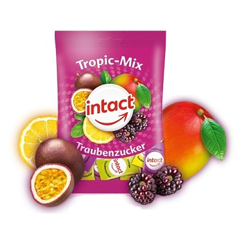 Intact hroznový cukr s vit.C tropic mix 75g(vrecko)