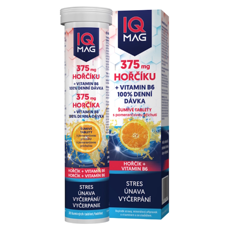 HORČÍK 375 mg + Vitamín B6, šumivé tablety, 1x20 ks kúpite na Mojalekaren.sk