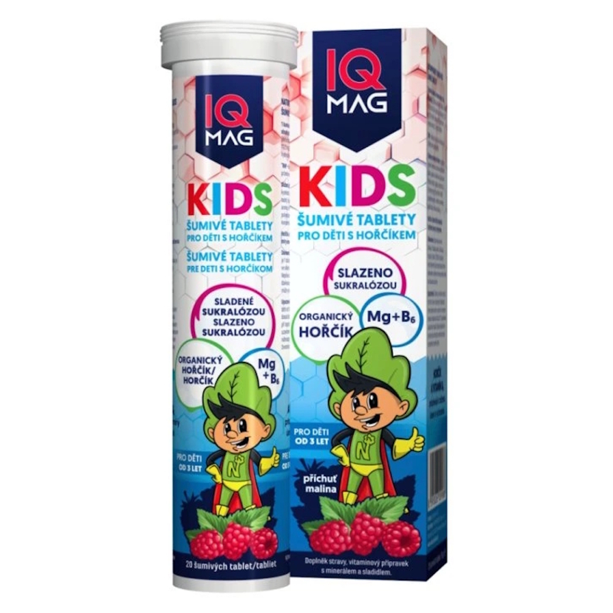 IQ MAG Kids horčík malina 20 šumivých tabliet kúpite na Mojalekaren.sk