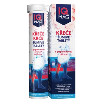IQ MAG Kŕče grapefruit 20 šumivých tabliet (Magnézium (Horčík)) - Viaczložkové