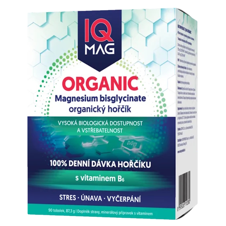 IQ MAG Organic magnézium + B6 organický horčík 90 kapsúl