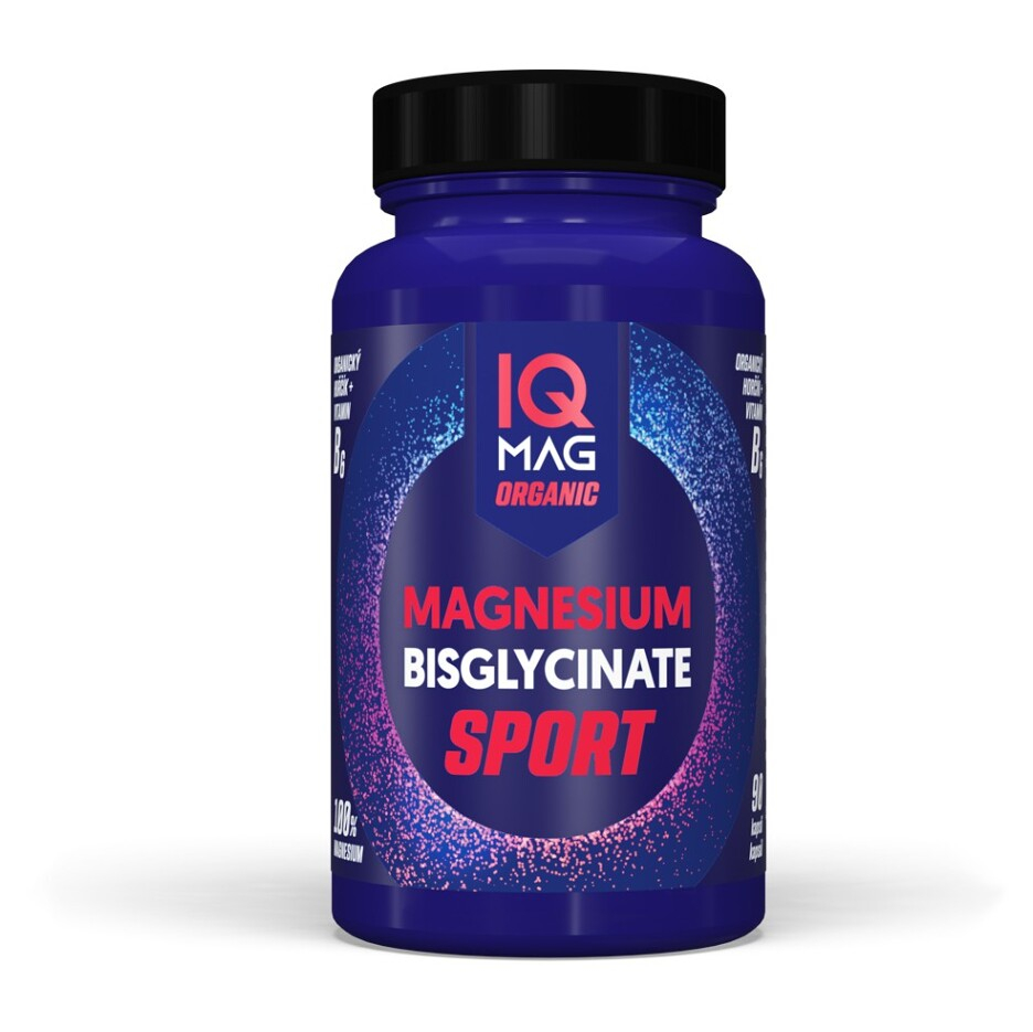 IQ Mag Magnesium SPORT 375mg Organic bisglycinát + B6 kapsuly na regeneráciu svalov 90 cps kúpite na Mojalekaren.sk