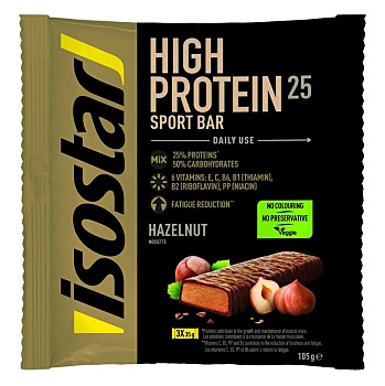ISOSTAR Protein 25% bar tyčinka lieskový orech 35 g (Proteínové tyčinky) - Energetické, Proteinové, Pred výkonom