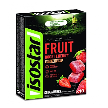 ISOSTAR Želé fruit boost coffein jahoda 10 x 10 g (Energetické gély)
