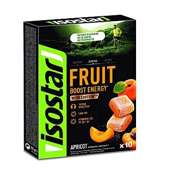 ISOSTAR Želé fruit boost coffein marhuľa 10 x 10 g (Energetické gély)