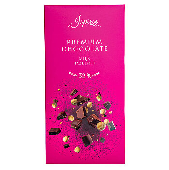 ISPIRITI Mliečna čokoláda 32% s kúskami lieskových orieškov 80 g (Čokolády) - Mliečne