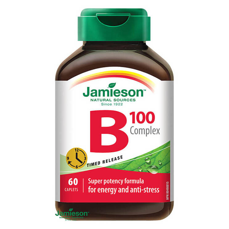 Jamieson B-komplex s postupným uvoľňovaním 100 mg tablety na normálnu činnosť nervovej sústavy a pre krásnu pleť 60 tbl kúpite na Mojalekaren.sk