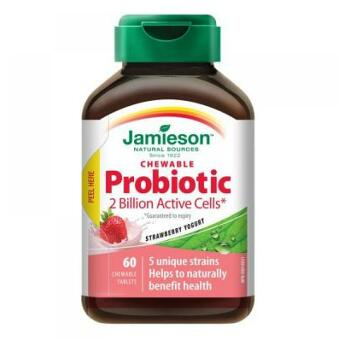 Ukončený predaj - Jamieson Bakteriálne kultúry tablety na cmúľanie s príchuťou jahodového jogurtu 60 tabliet
