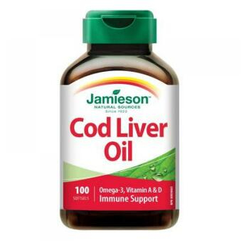 Jamieson Cod Liver Omega-3 olej z treščej pečene s vitamínmi A a D3 100 kapsúl