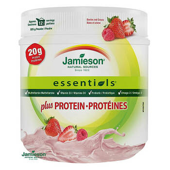 JAMIESON ESSENTIALS PLUS PROTEÍN prášok s jahodovosmotanovou príchuťou 1x325 g