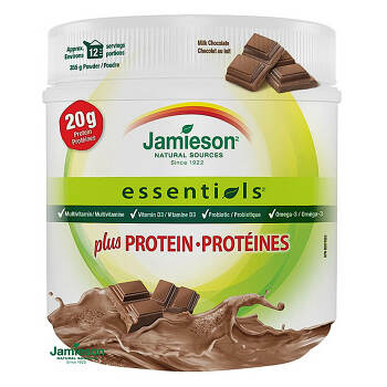 JAMIESON ESSENTIALS PLUS PROTEÍN prášok s príchuťou mliečnej čokolády 1 x 355 g