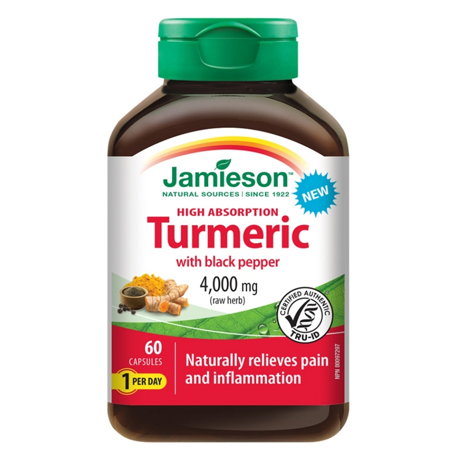 Jamieson Turmeric with Black Pepper 4000 mg kapsuly na udržanie vitality 60 cps kúpite na Mojalekaren.sk