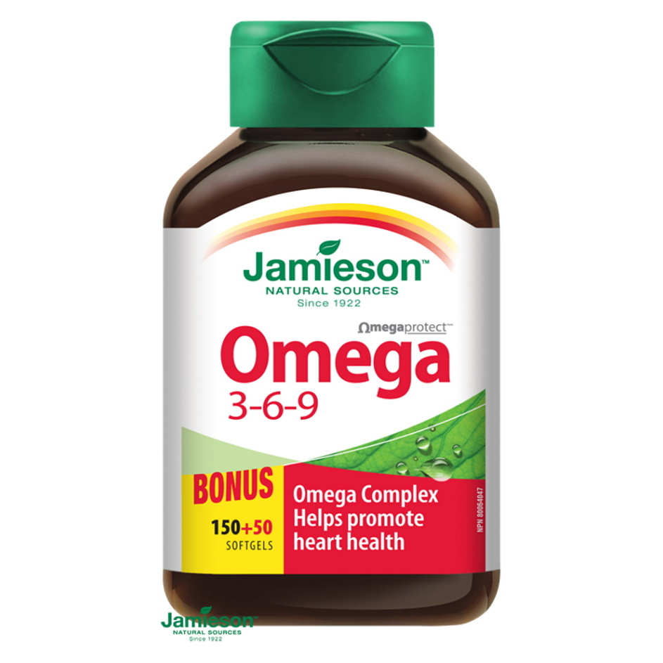 Jamieson Omega 3-6-9 1200mg mäkké tobolky pre normálnu činnosť srdca a mozgu 200 cps kúpite na Mojalekaren.sk