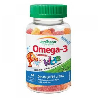 Jamieson Omega-3 Kids Gummies želatínové pastilky pre deti 60 kusov poškozený obal