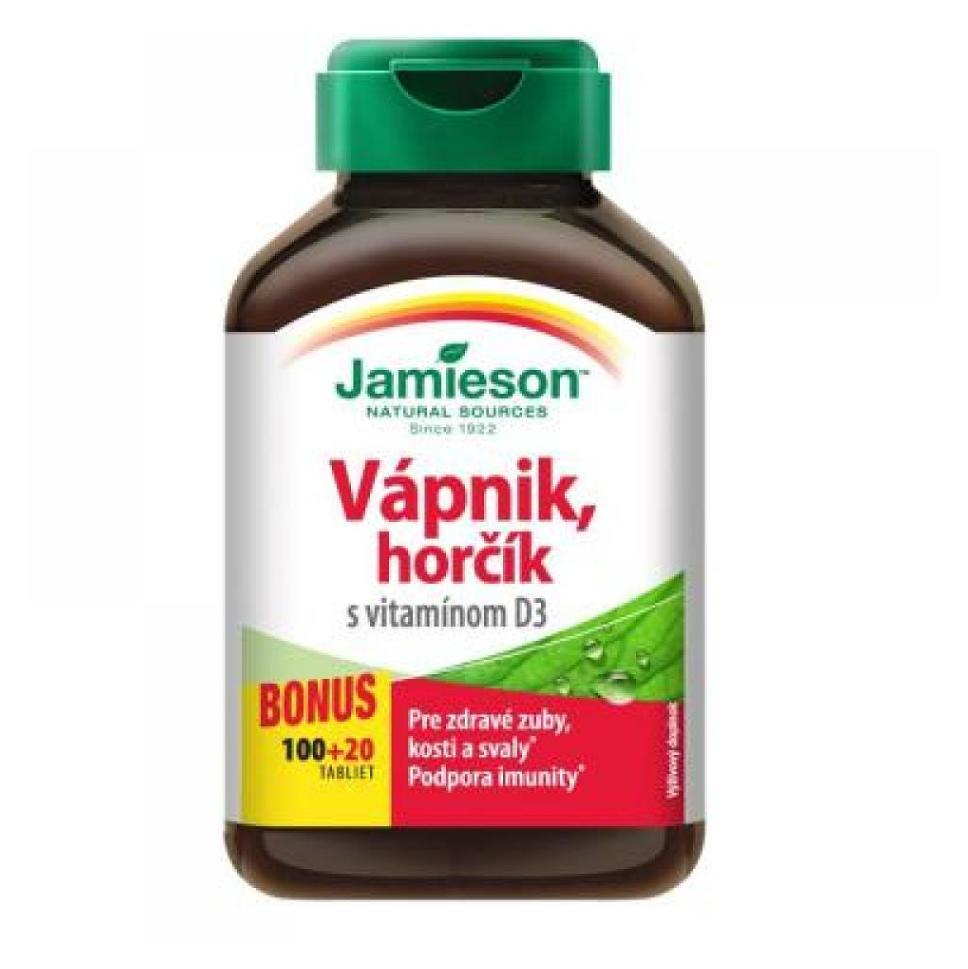 Jamieson Vápnik, horčík, s vitamínom D3 120tbl
