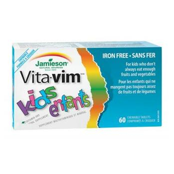 Jamieson Vita-Vim™ Kids multivitamín tablety na cmúľanie pre deti 60 tabliet