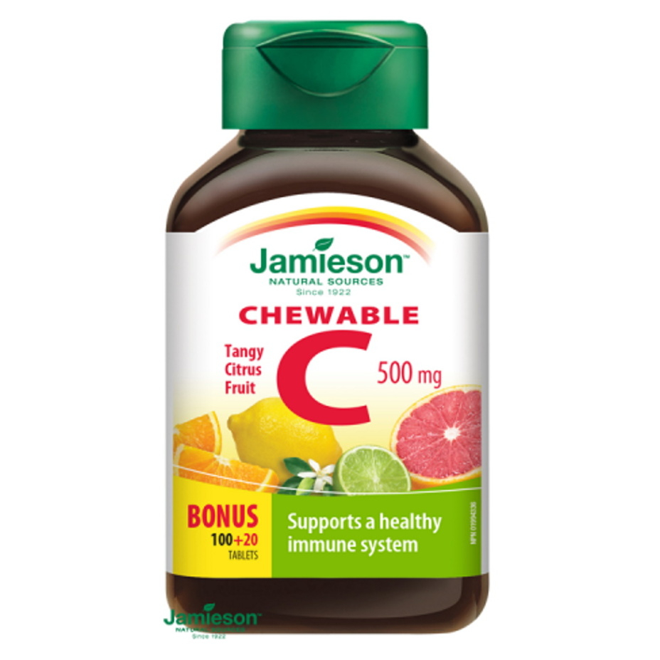 JAMIESON Vitamín C 500 mg citrusové ovocie 120 tabliet na cmúľanie kúpite na Mojalekaren.sk
