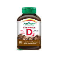 JAMIESON Vitamín D3 1000 IU čokoláda 100 tabliet na cmúľanie
