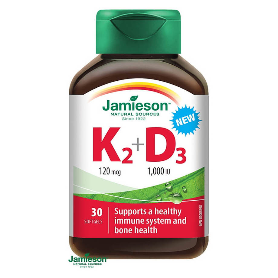 JAMIESON Vitamíny K2 120 µg a D3 1000 IU 30 kapsúl kúpite na Mojalekaren.sk