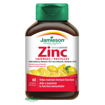 JAMIESON Zinok s vitamínmi C a D3 citrón 60 pastiliek