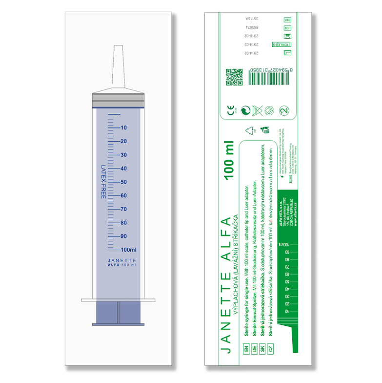 JANETTE ALFA Lavážna sterilná striekačka 100 ml 1 kus kúpite na Mojalekaren.sk