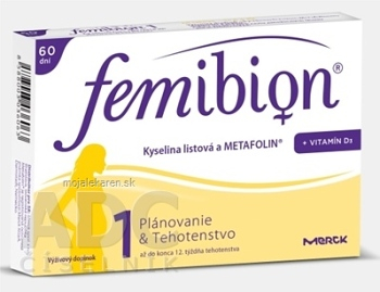 Femibion 1 Kyselina listová a METAFOLIN + vitamín D3 60 tabliet