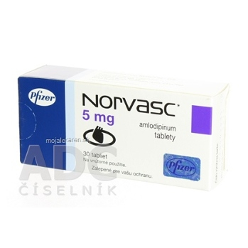 NORVASC 5 mg tbl (blis.PVC/PVDC/Al) 1x30 ks (Lieky na predpis)