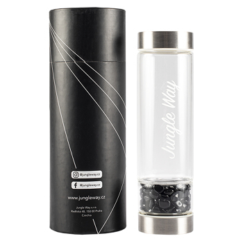 JUNGLE WAY Dizajnová sklenená fľaša s onyxom 600 ml